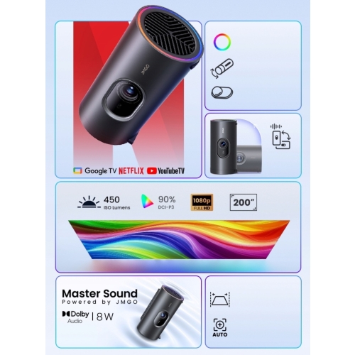 PicoPlay JMGO Prijenosni laserski DLP projektor + stativ + powerbank